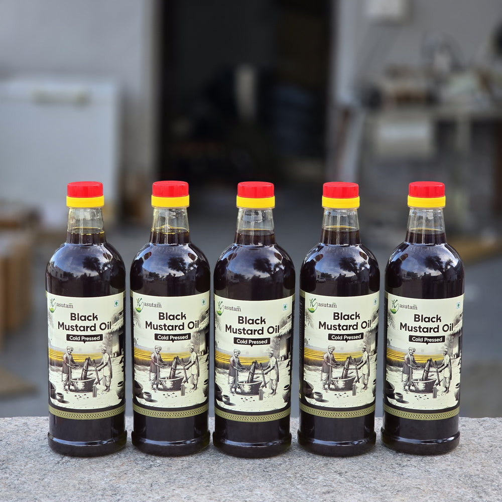 Cold Pressed Black Mustard Oil 1 Liter Bottle x 5 Bottle (5 Liter)