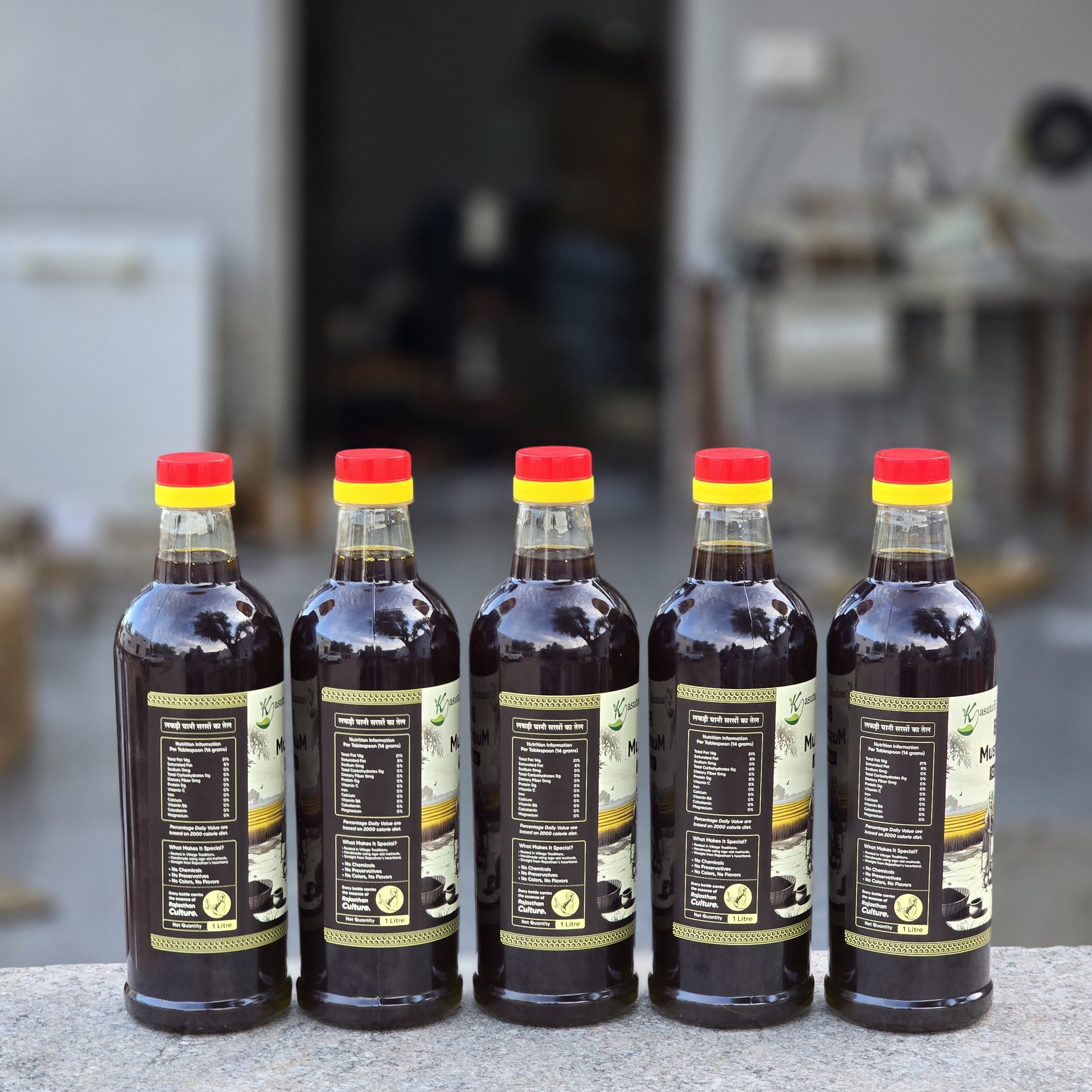 Cold Pressed Black Mustard Oil 1 Liter Bottle x 5 Bottle (5 Liter) + 1 Liter Free