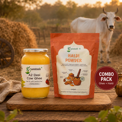1 Liter A2 Cow Ghee with Haldi Powder Combo