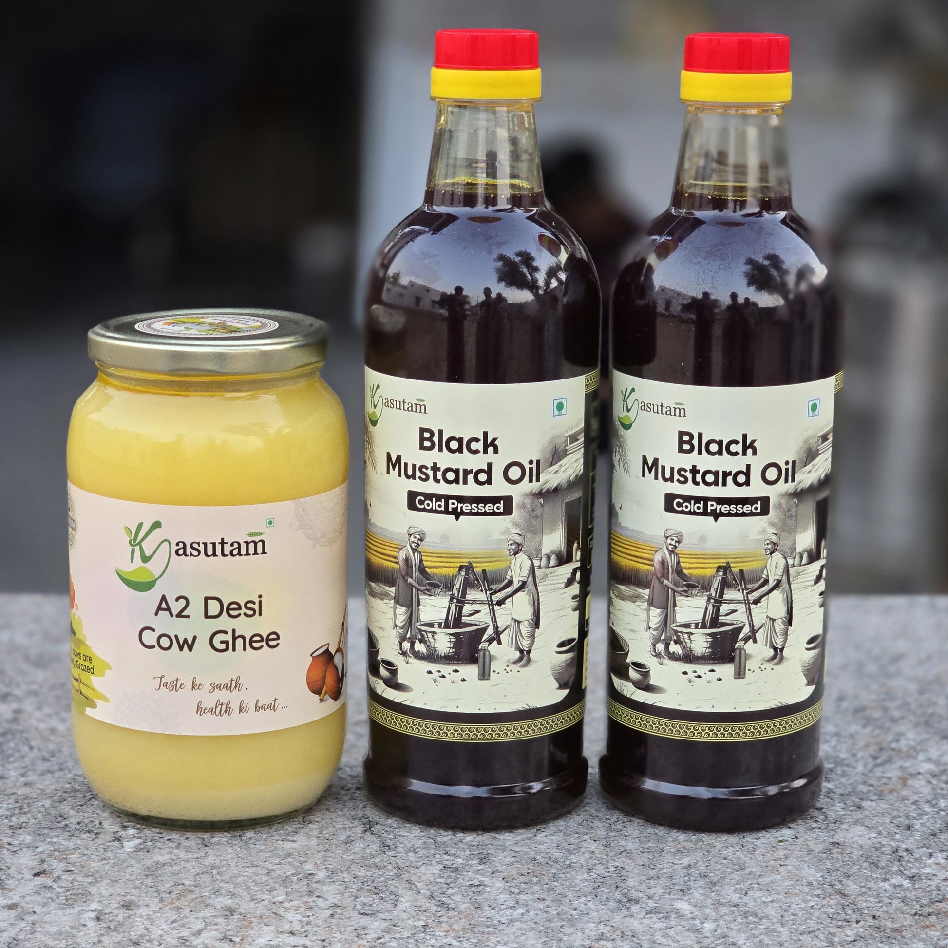 Combo-2 Liter Mustard Oil With 1 Liter A2 Ghee