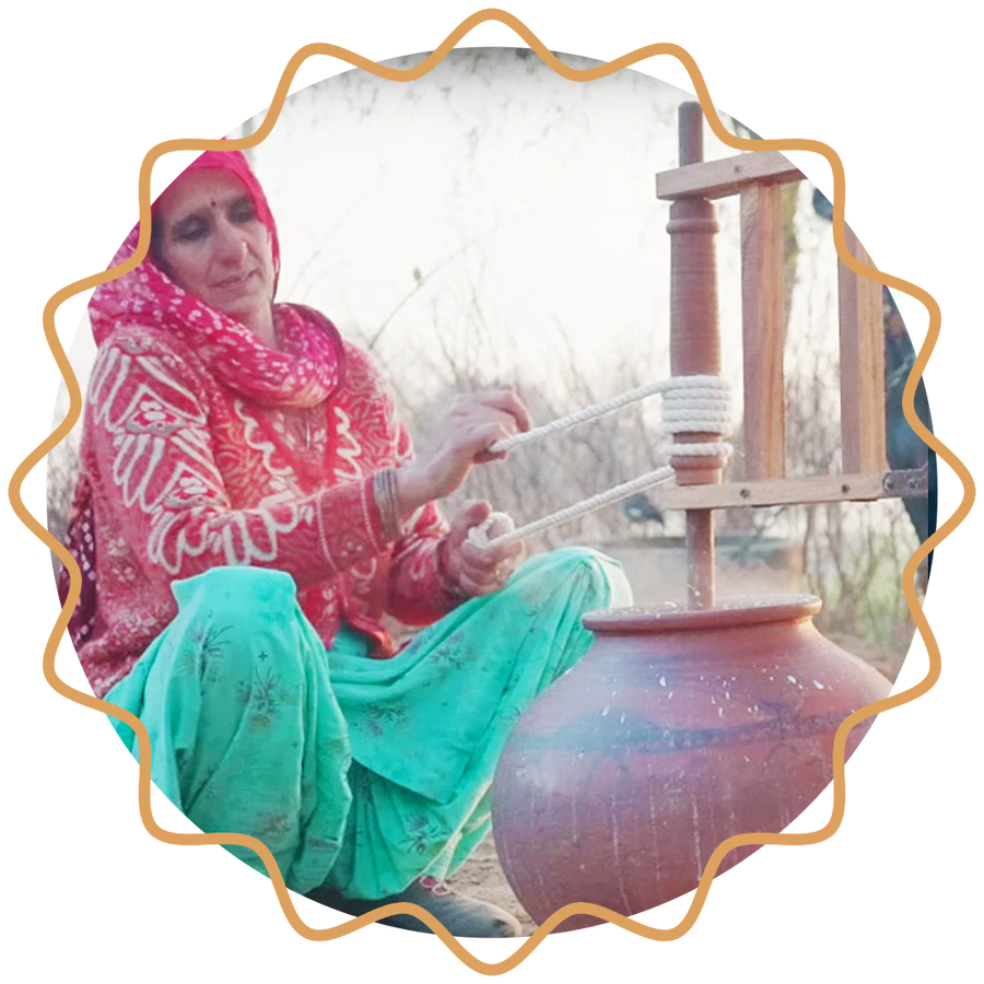 Traditionally wood churned