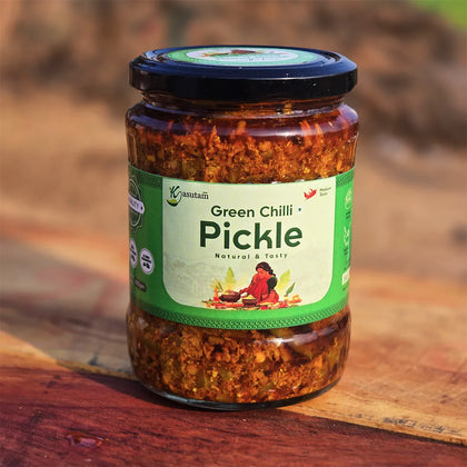 Kasutam Green Chilli Pickle - 500 Gram