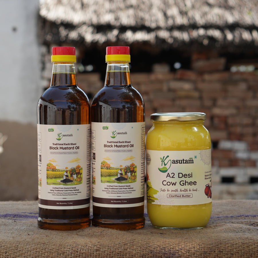 Combo-2 Liter Mustard Oil With 1 Liter A2 Ghee