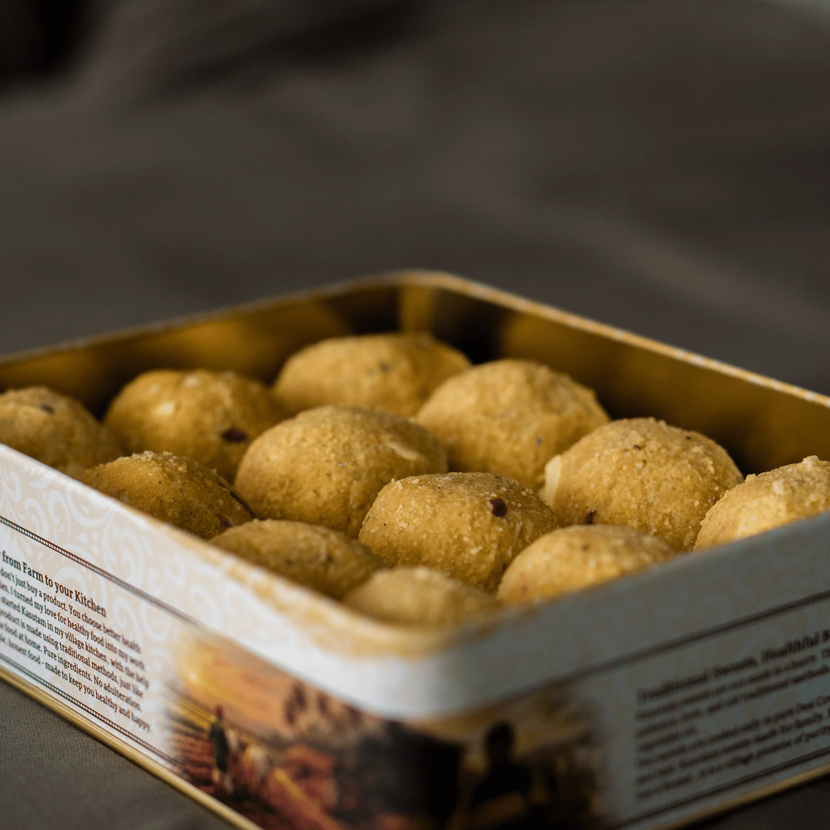 Moong Laddu 800 Gram Tin Box-12 Pcs