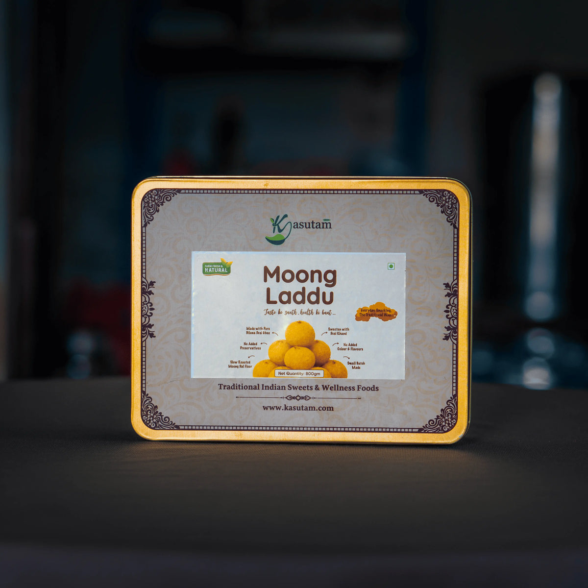 Moong Laddu 800 Gram Tin Box-12 Pcs