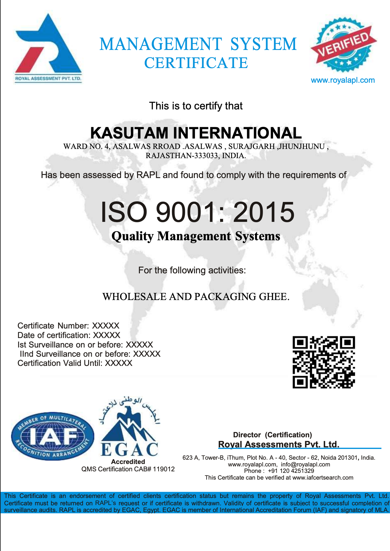 ISO certificate page 1
