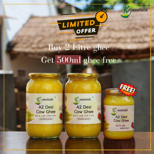 2 Liter A2 Cow Ghee With 500ml Ghee Free
