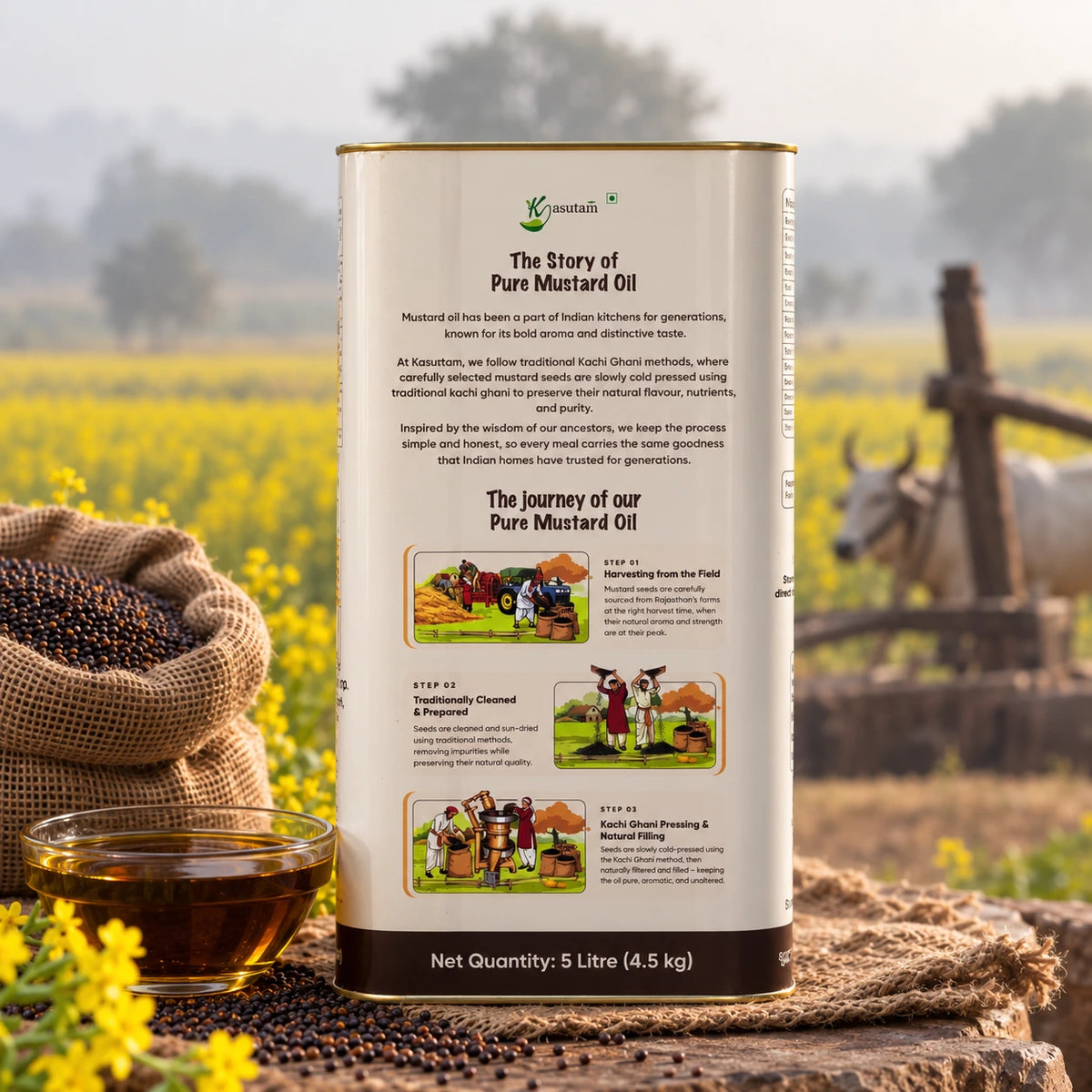 Cold Pressed Black Mustard Oil 5 Liter