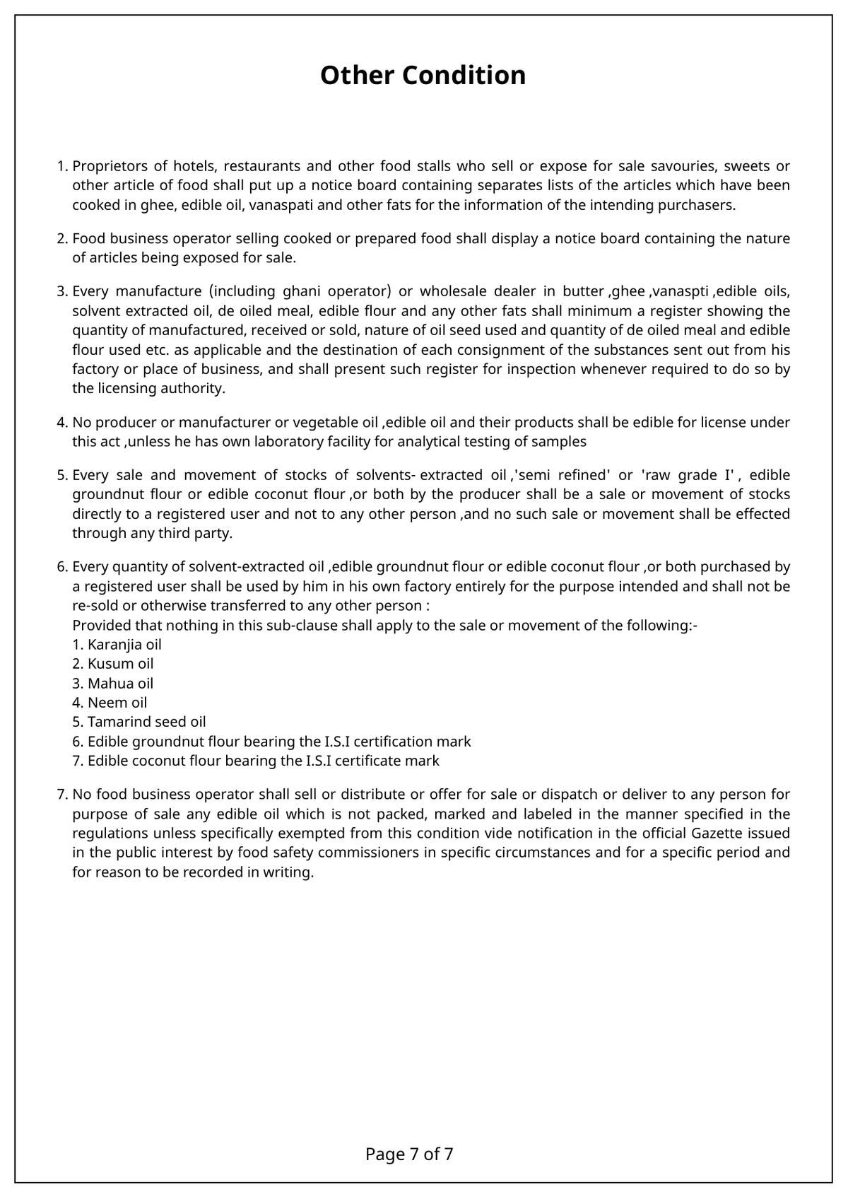 FSSAI certificate page 7