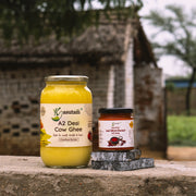 1 Liter A2 Cow Ghee With Rajasthani Laal Mirch Chutney