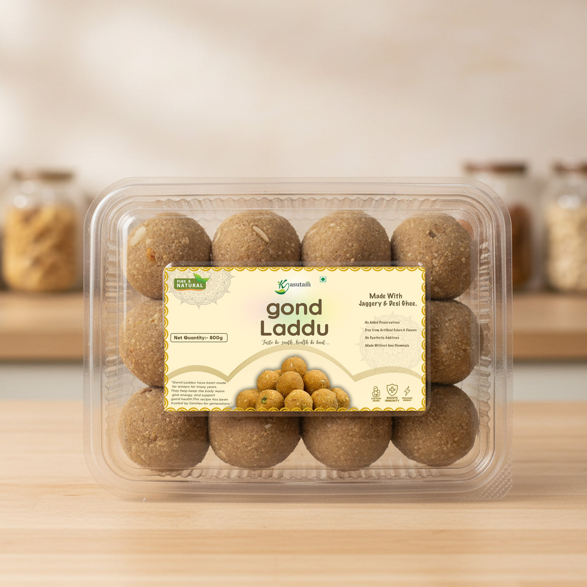 Gond Laddu 800 Gram- 12 Pcs